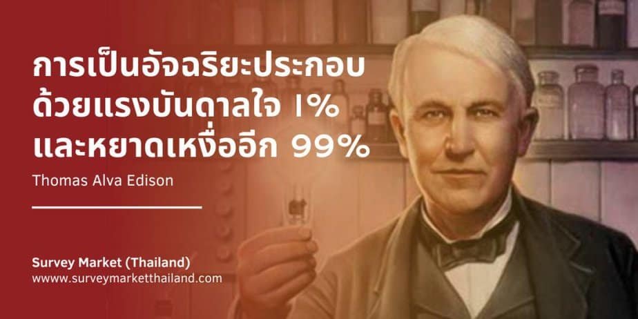 “การเป็นอัจฉริยะประกอบด้วยแรงบันดาลใจ 1% และหยาดเหงื่ออีก 99%”